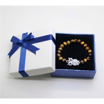 Yellow Tiger eye Gemstone Bracelet with Diamante alloy Owl Piece