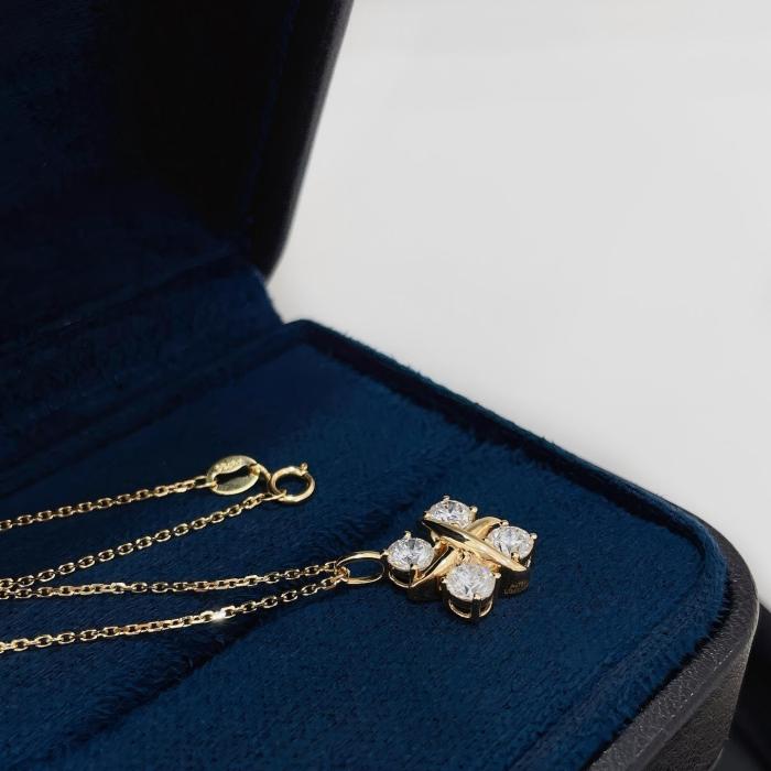 Bán buôn vòng cổ kim cương Criss Cross Lab vàng 18K