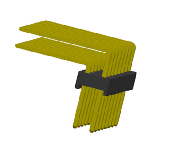 2,54 mm Dual Row Reverse Right Winkel PCB -Platine -Stiftanschluss