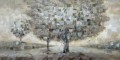 Połyskujące drzewo ścianie konfetti sztuki malarstwo olejne