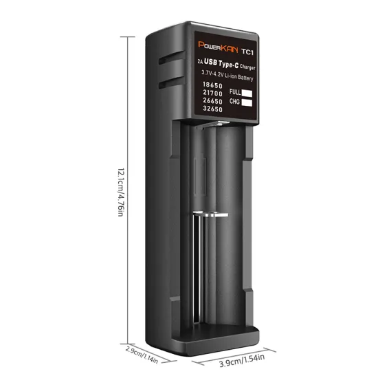 TC1 Li-ion Battery Charger with TYPE-C USB Port: Compatible with 18650, 21700, and 26650 Devices