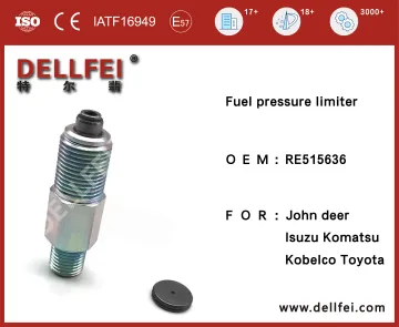 Fuel Pressure Relief Limiter Valve RE515636 for John deer,Komatsu,Kobelco,Isuzu,Toyota