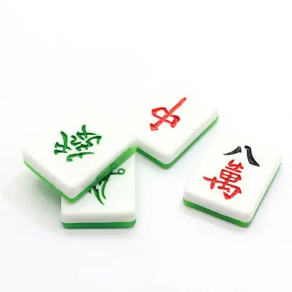 100Pcs Resin Flatback Mahjong Tiles For Crafting Miniature Chinese Mahjong Resin Cabochons DIY Scrapbooking Craft Accessories