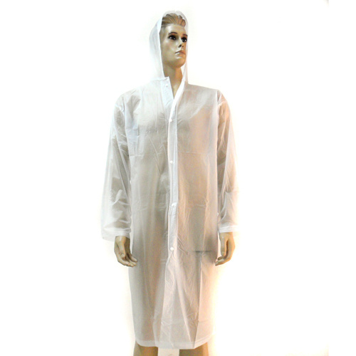 เสื้อฝนพีวีซีน้ำหนักเบาสีขาว
