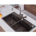 Single Hole Double-Handle Pull out sprayer Kitchen Faucets.