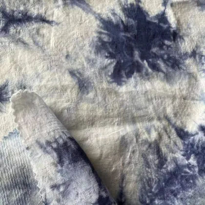 Soft Tie Dye Jacquard Printing Linen Tencil Fabric