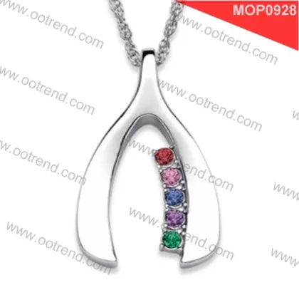 Stainless steel wish bone gay pride jewelry