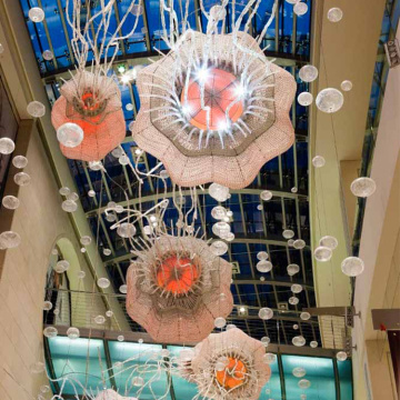 Multicoloured shopping mall suspended pendant light