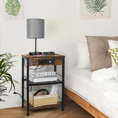 3 Tiers Bedroom Bedside Tables with Drawer