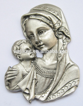 pewter christian wall plaque,tin alloy religious figurine