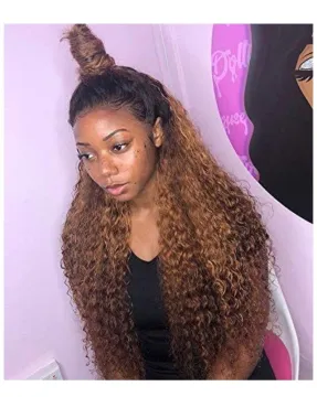 Sunlight Ombre Human Hair Wigs 30# Highlight Color Lace Front Wig 150 Density real Brazilian hair 13x6 Straight Lace Front Wig