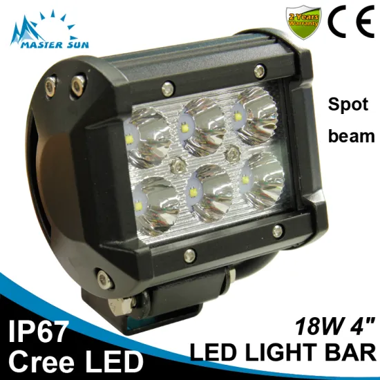 Waterproof 4inch 18w led tractor work light car led light bar off road led light bar
