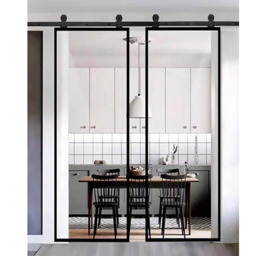 Double Track Metal Interior Sliding Barn Door Soundproof Aluminum Sliding Barn Door