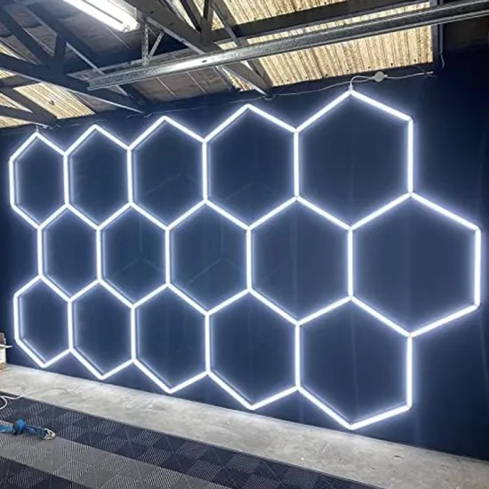 Honeycomb Auto Detailing: Hexagonal LED Lights for Garage Ceilings