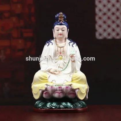 Wholesale Religious Hand Painted Ceramic Figurines - Guanyin Buddha Statue