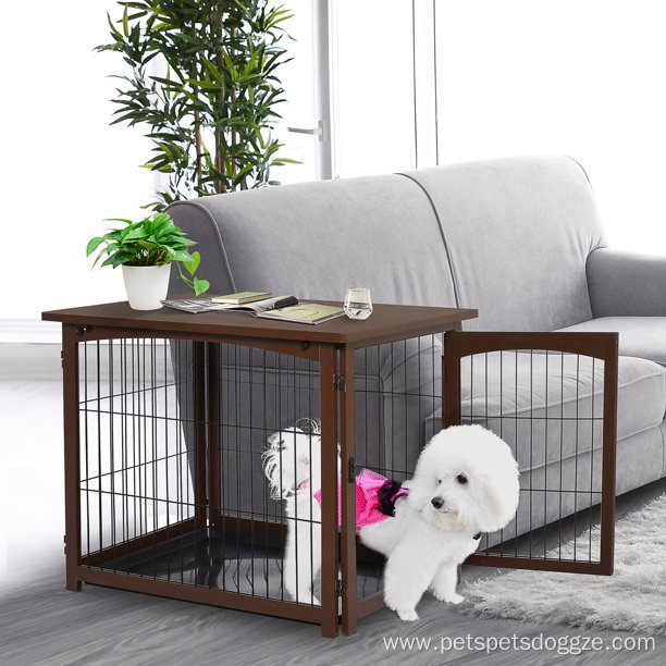 Wooden Decorative Dog Cage Pet Side Table House