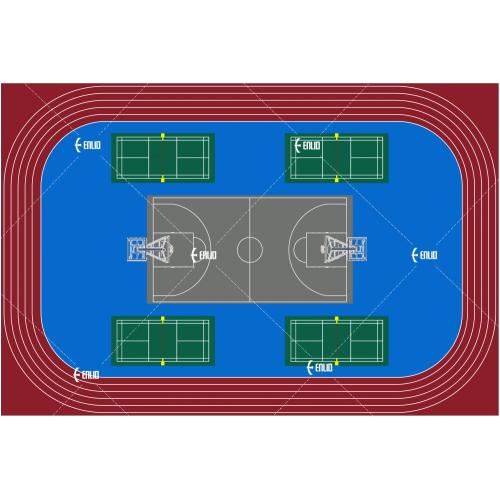 Hoge bal rebound vinylvloeren voor multifunctionele sportschool