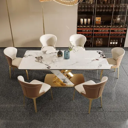 simple modern light luxury sintered stone dining table