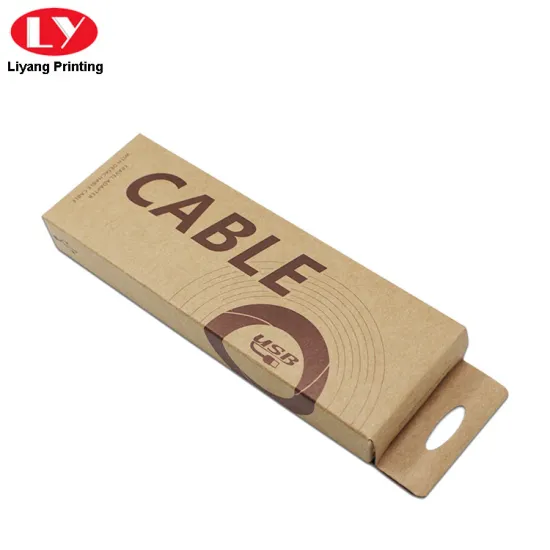 Custom Cable Packaging Kraft Paper Hanging Box