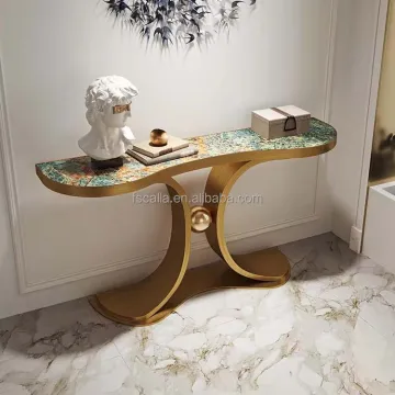Contemporary Luxury Artificial Marble Hallway Console Table