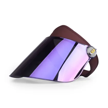 Purple mirror laser uv hard visor hat