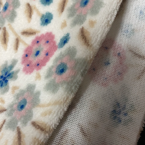 100%Polyester Single Side Coral Fleece with Printing Fabric
