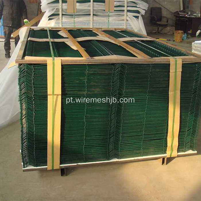 Painéis de vedação de malha soldada de cor verde revestido de PVC