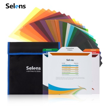 Selens 25cm Color Correction Light Gel Filter Sheet Kit for Studio Lighting