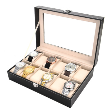 Luxury PU Leather Watch Storage Box: Organizer with 12 Grids for Quartz & Smart Watches