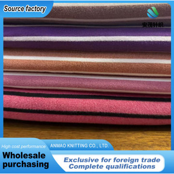 Tecido de malha macio listrado de cor dupla face