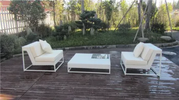 Malaysia White 3 Pics Aluminum Frame Wicker Sofa Set Outdoor Garden Furniture