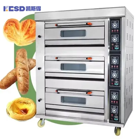 3 Deck 9 Trays Mobile Double Deck Wall Bake Cake Bread Big Size Luxury Electric Food Bread Oven for Sale