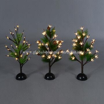 LED Table Tree Light, with Pine Needles