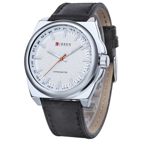 Big Dial Real Leather Quartz Watch men