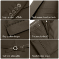WYWK Men's 3-Piece Suit Banquet Prom Wedding Set-Brown-L
