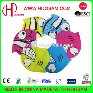 fashion waterproof round silicone funny swimming caps