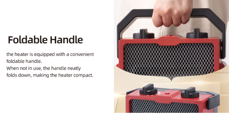 New Design Fast Heating Overheating Protection Milk House Utility Space Fan Portable Mini Electric Garage Heater with Handle