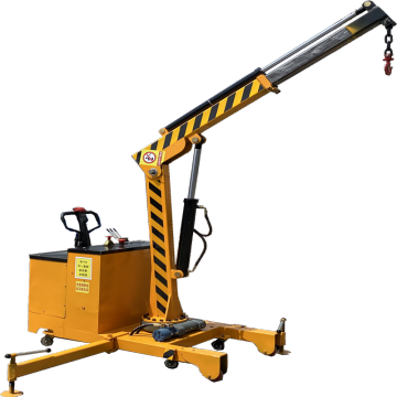 1-2 Ton Hydraulic Telescopic Small Floor Rotary Mobile Crane for 360 Degree Loading and Unloading