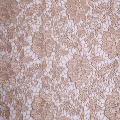 Shiny Polyester Yarn Chemical Lace Embroidery Fabric