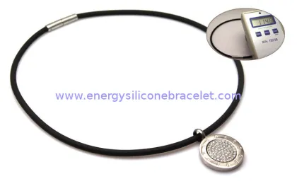 Popular Germanium Titanium Balance Round Pendant Necklaces, Titanium Chain Necklace