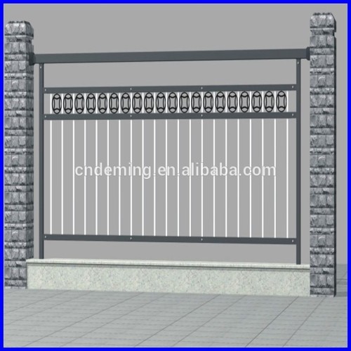 keamanan tubular steel tombak panel pagar hitam atas