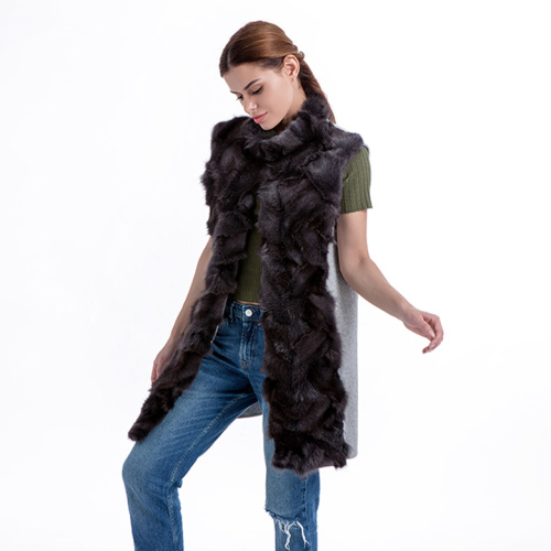 Gilet donna in pelliccia di cachemire