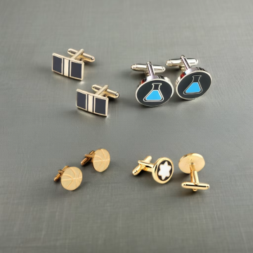 Men's Luxury 18K Gold Plated Steel Cufflinks Button French Shirt Accessory for Weddings and Parties Perfect Gift