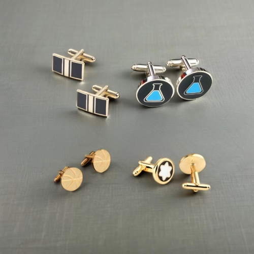 Men's Luxury 18K Gold Plated Steel Cufflinks Button French Shirt Accessory for Weddings and Parties Perfect Gift