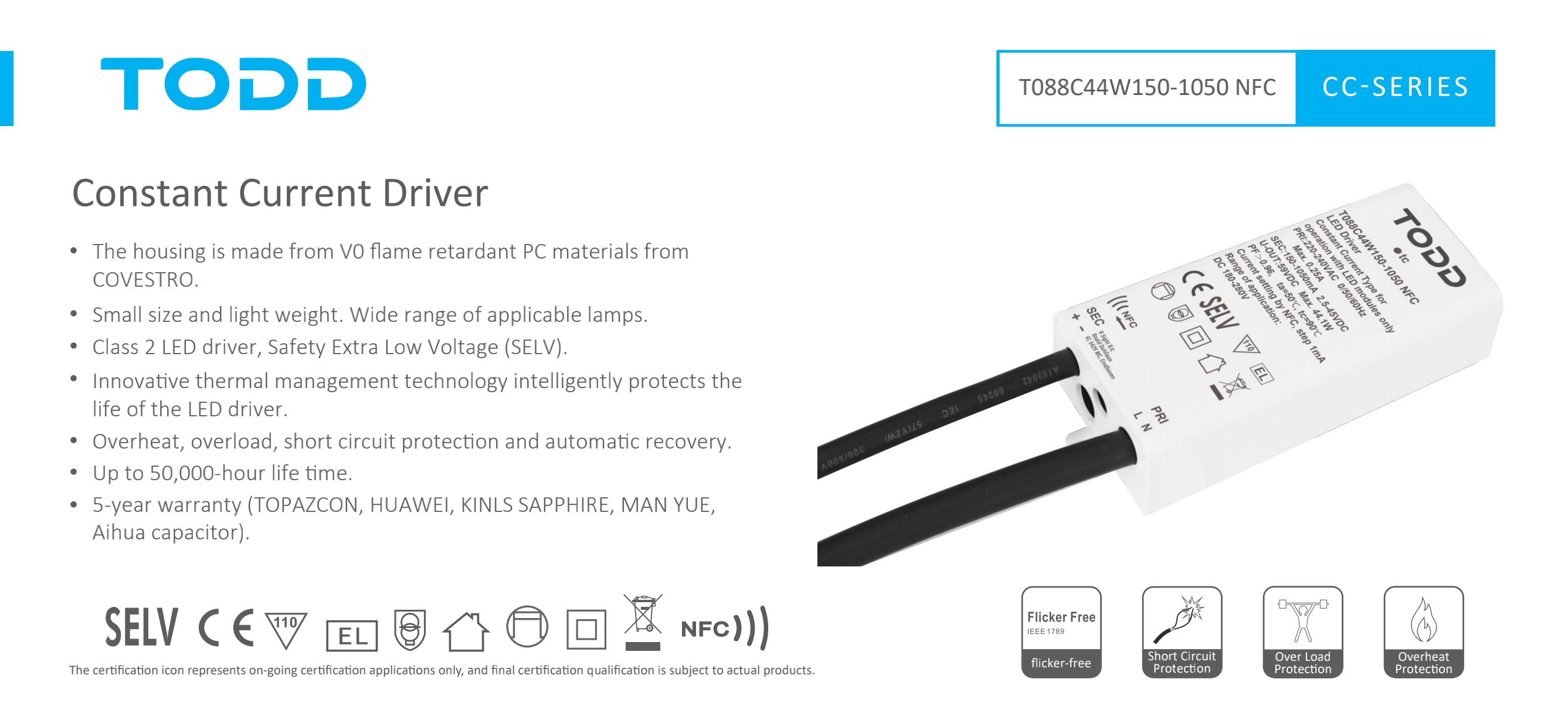 led driver T088C44W150-1050 NFC
