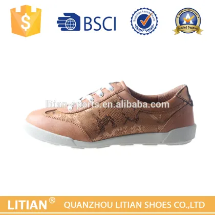 2016 latest design genuine leather women casual shoes with leather