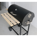 Barbacoa de jardín al aire libre Barbacoa Barril Drum Charcoal BBQ Smoker Grill con mesa auxiliar