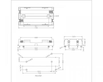 BBC-S-SN-A-18650-135 Bộ giữ pin kép cho 18650 THM