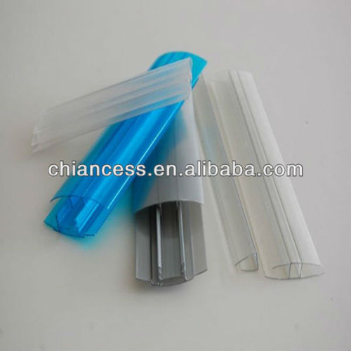 Plastic profile polycarbonate connector for pc sheet