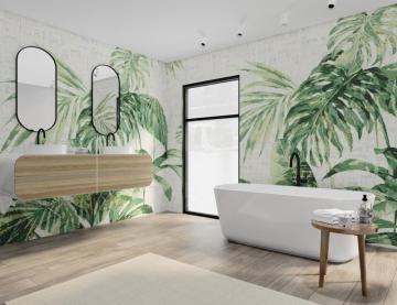 Art Pattern Flowers Mural Mosaic Glass Interior Wall